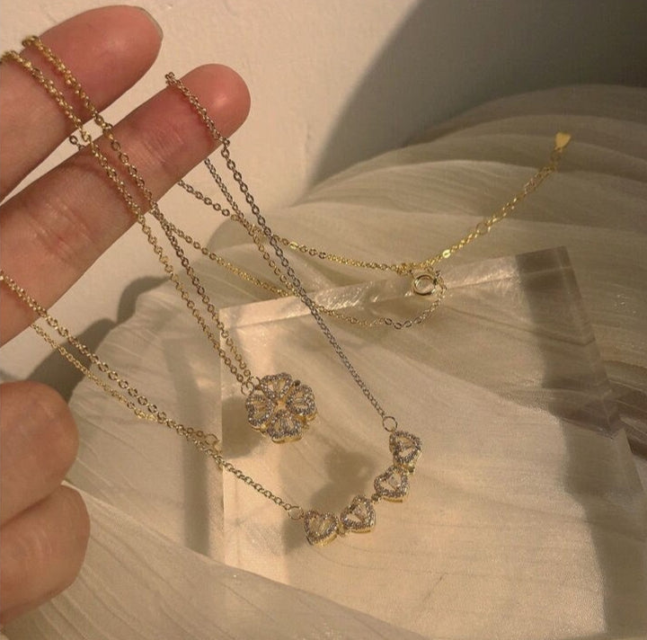 Magnetic Folding Heart Shaped Necklace