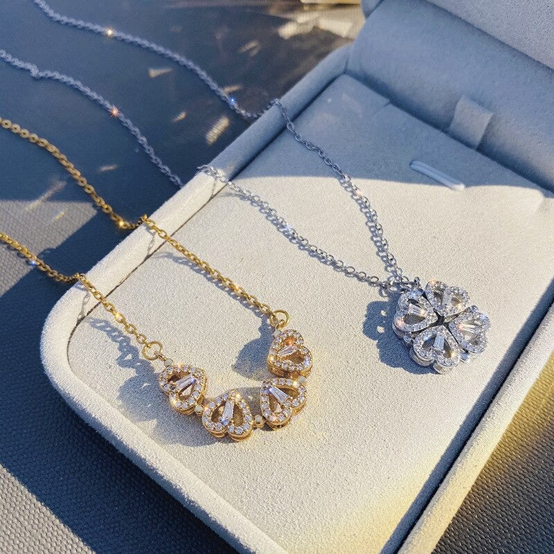 Magnetic Folding Heart Shaped Necklace