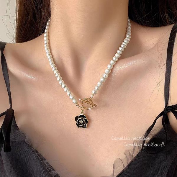 Elegant Korean Camellia Pendant