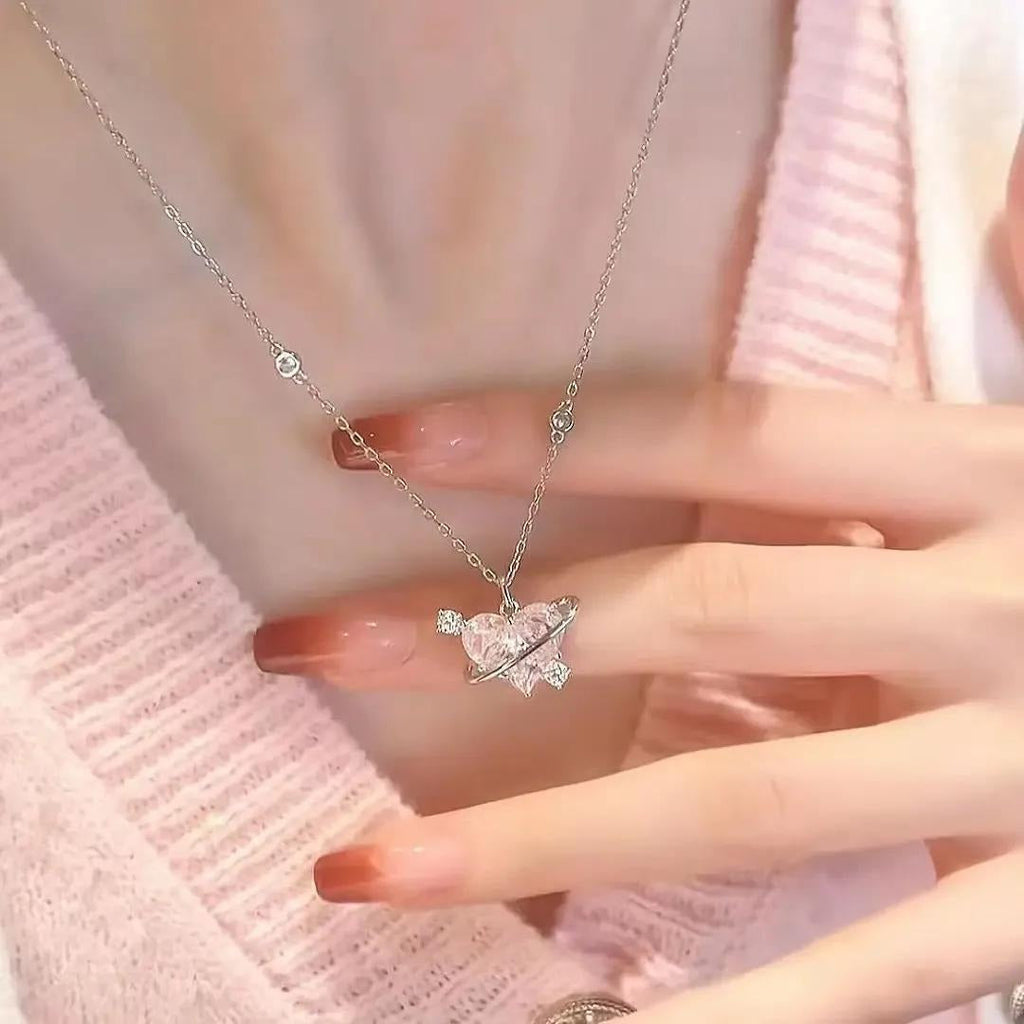 Sparkling Heart Crystal Necklace