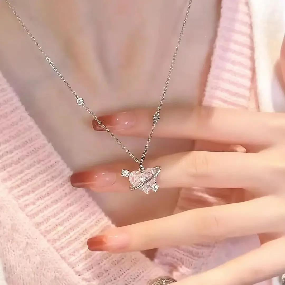 Sparkling Heart Crystal Necklace